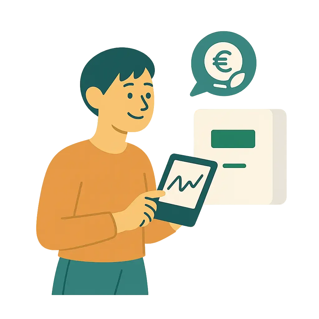 Illustration homme avec compteur Linky
