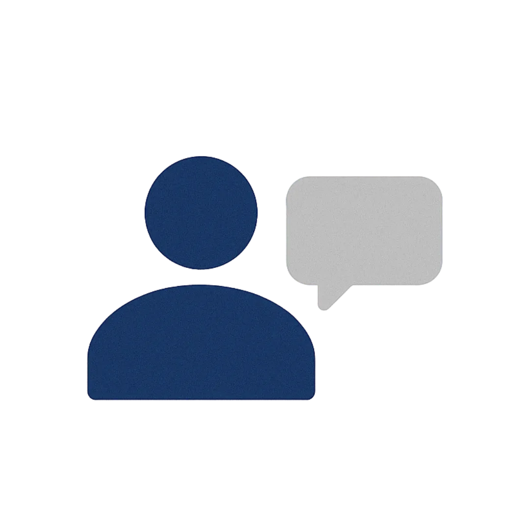 Image d'un profil d'une personne avec une bulle de parole